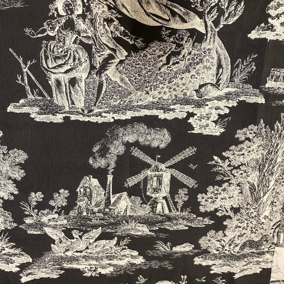 Vintage Fabric Waverly Rustic Life Toile County Scen French 2 Yd x57" Upholstery - Picture 10 of 13